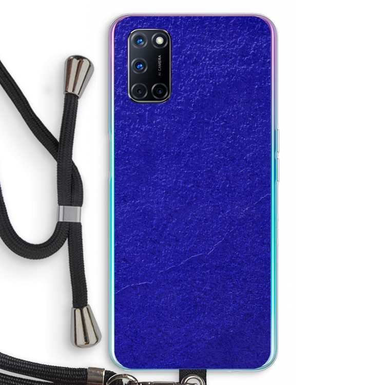 Majorelle Blue: Oppo A92 Transparant Hoesje met koord