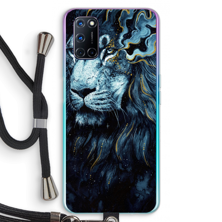 Darkness Lion: Oppo A92 Transparant Hoesje met koord