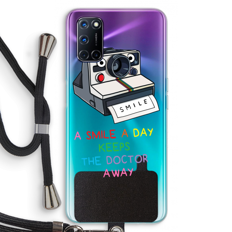 Smile: Oppo A92 Transparant Hoesje met koord