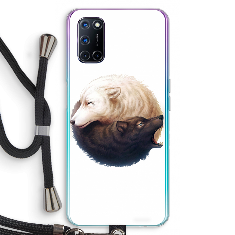 Yin Yang Wolves: Oppo A92 Transparant Hoesje met koord