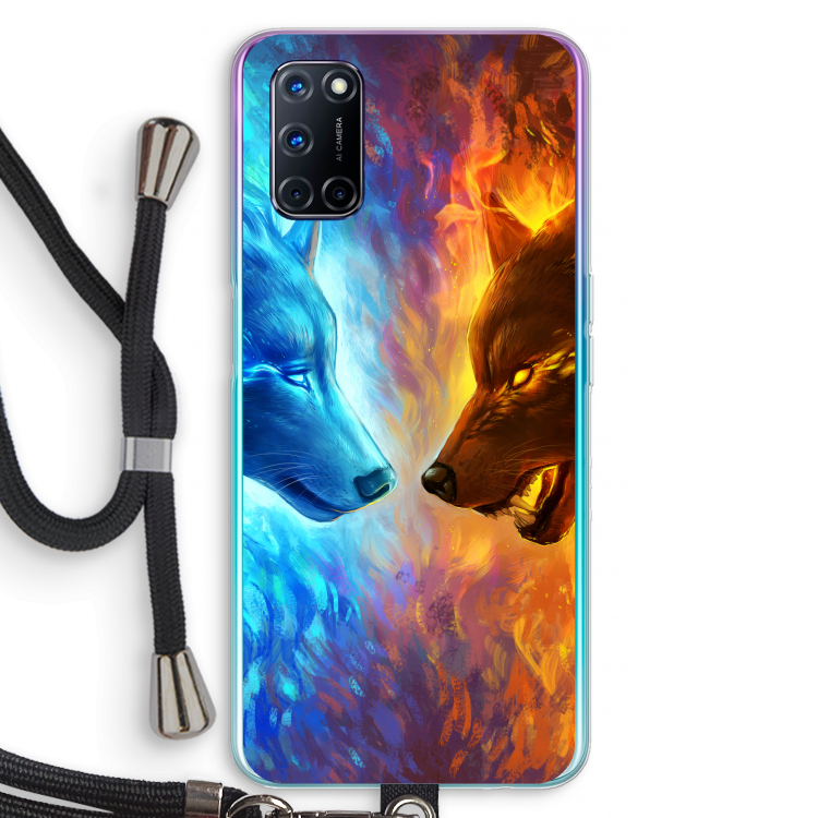 Fire & Ice: Oppo A92 Transparant Hoesje met koord