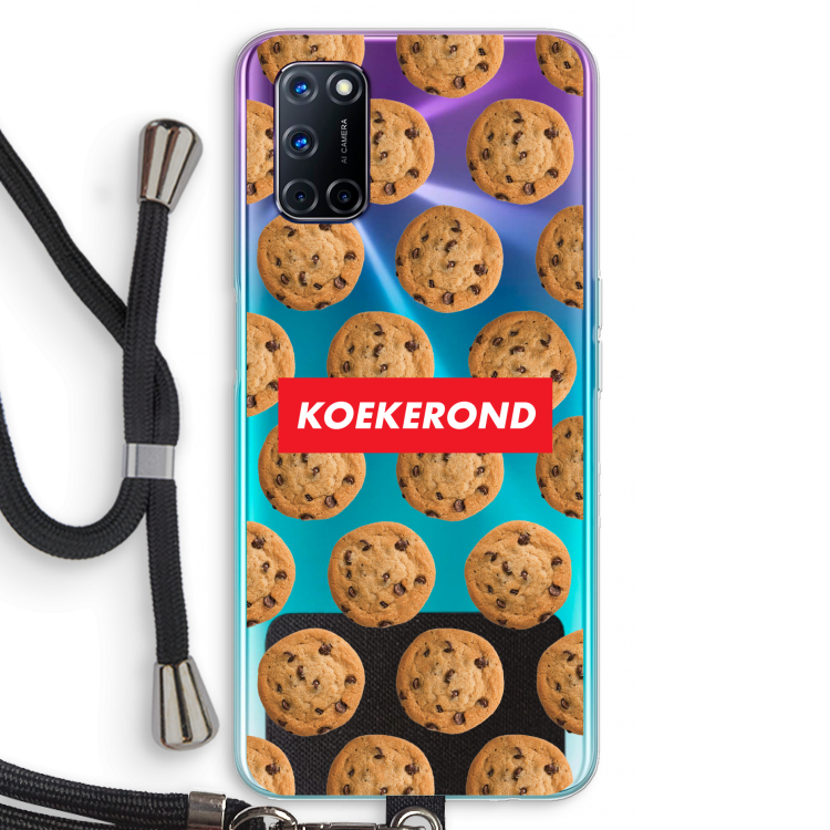 Koekerond: Oppo A92 Transparant Hoesje met koord