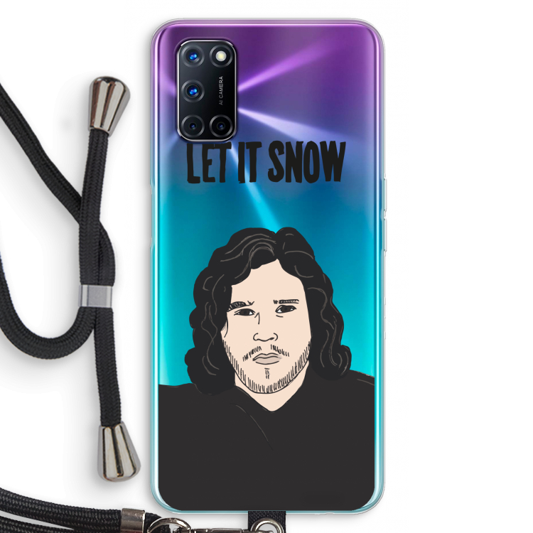 Let It Snow: Oppo A92 Transparant Hoesje met koord