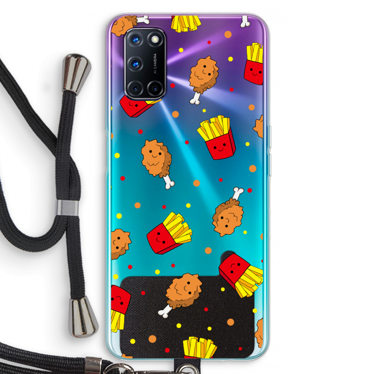 Chicken 'n Fries: Oppo A92 Transparant Hoesje met koord