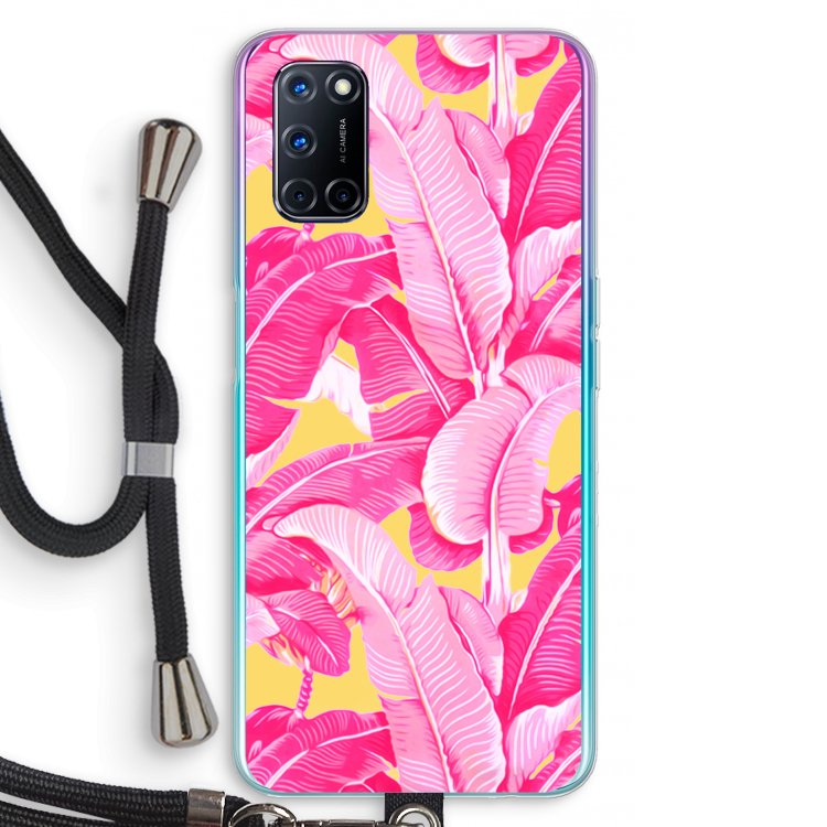 Pink Banana: Oppo A92 Transparant Hoesje met koord
