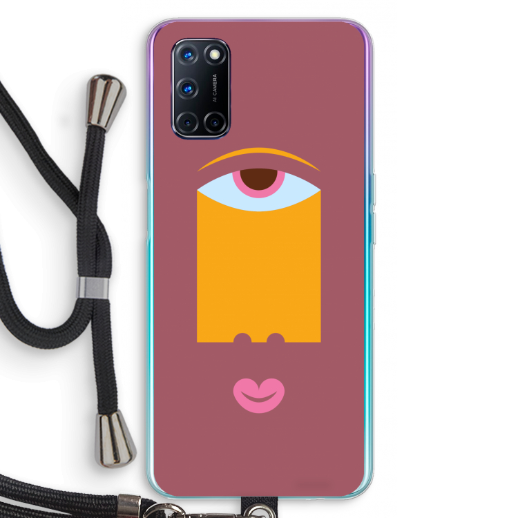 Mono V: Oppo A92 Transparant Hoesje met koord