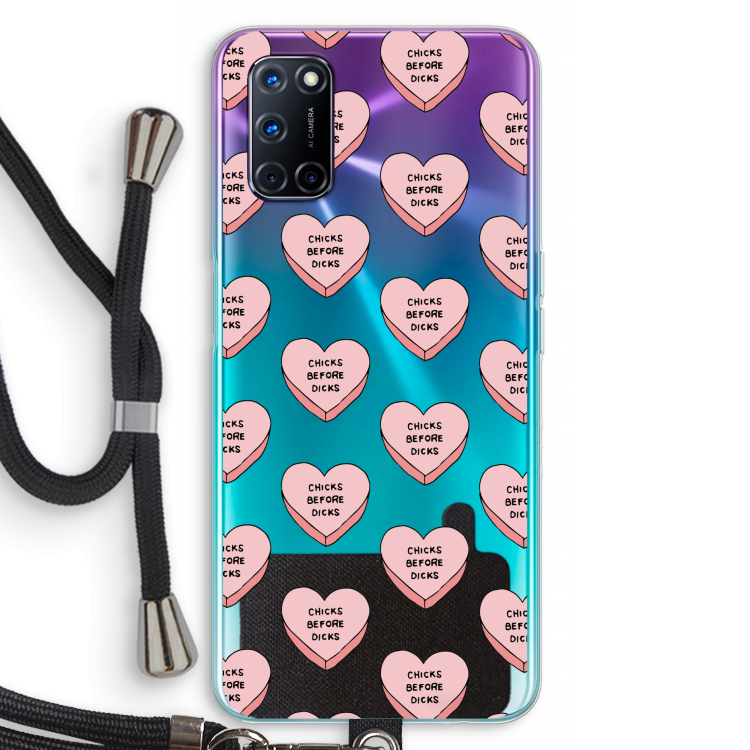 Chicks before dicks: Oppo A92 Transparant Hoesje met koord