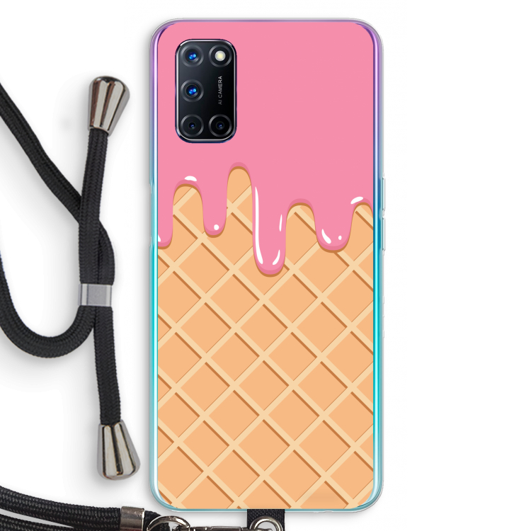 Ice cream: Oppo A92 Transparant Hoesje met koord