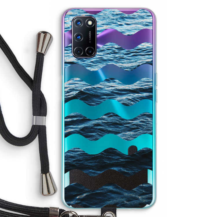 Oceaan: Oppo A92 Transparant Hoesje met koord