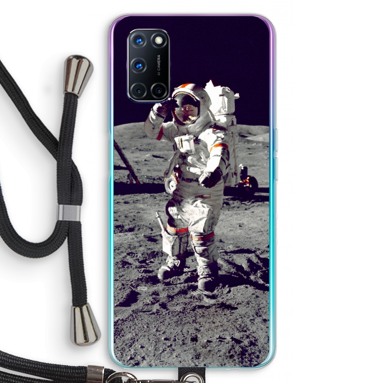Spaceman: Oppo A92 Transparant Hoesje met koord