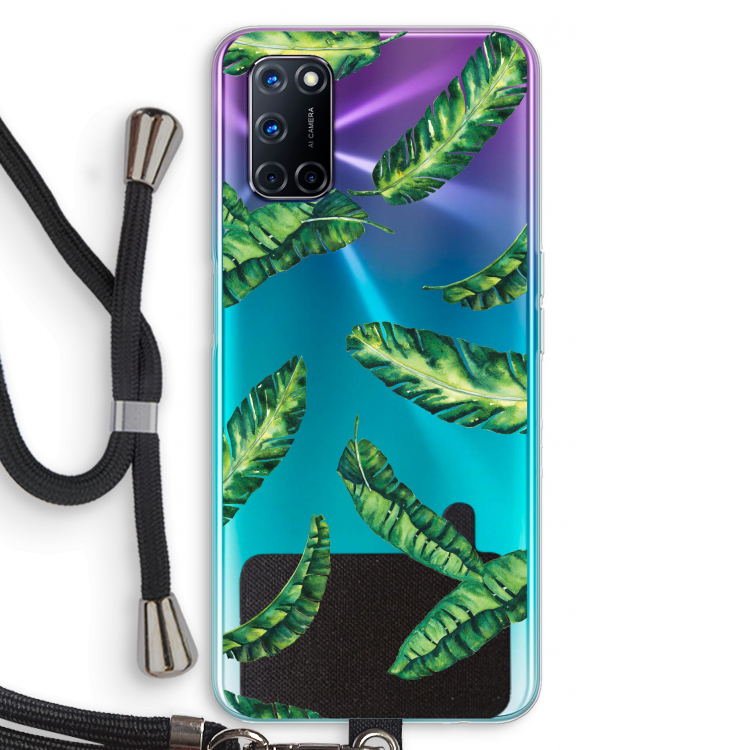Lange bladeren: Oppo A92 Transparant Hoesje met koord