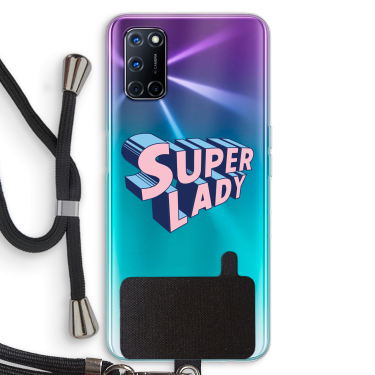 Superlady: Oppo A92 Transparant Hoesje met koord