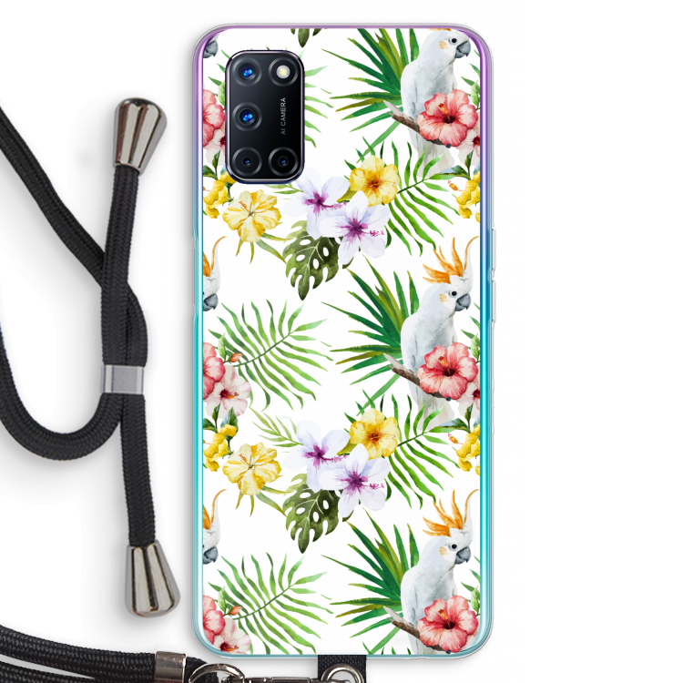 Gele kuif: Oppo A92 Transparant Hoesje met koord