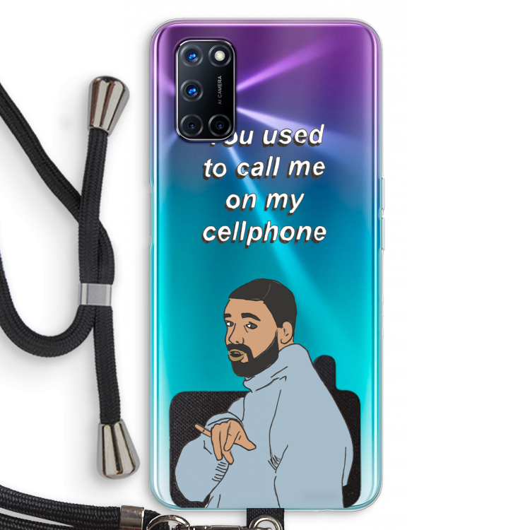 Hotline bling: Oppo A92 Transparant Hoesje met koord