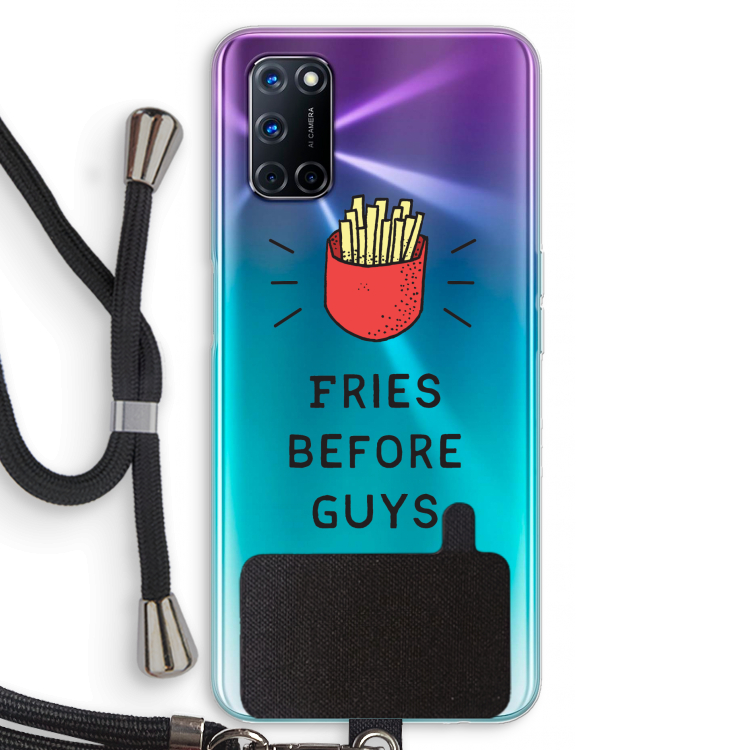 Fries before guys: Oppo A92 Transparant Hoesje met koord