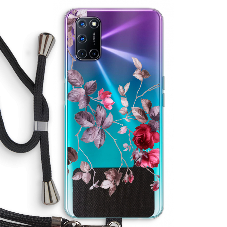 Mooie bloemen: Oppo A92 Transparant Hoesje met koord