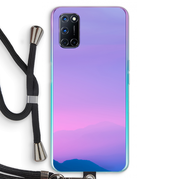 Sunset pastel: Oppo A92 Transparant Hoesje met koord