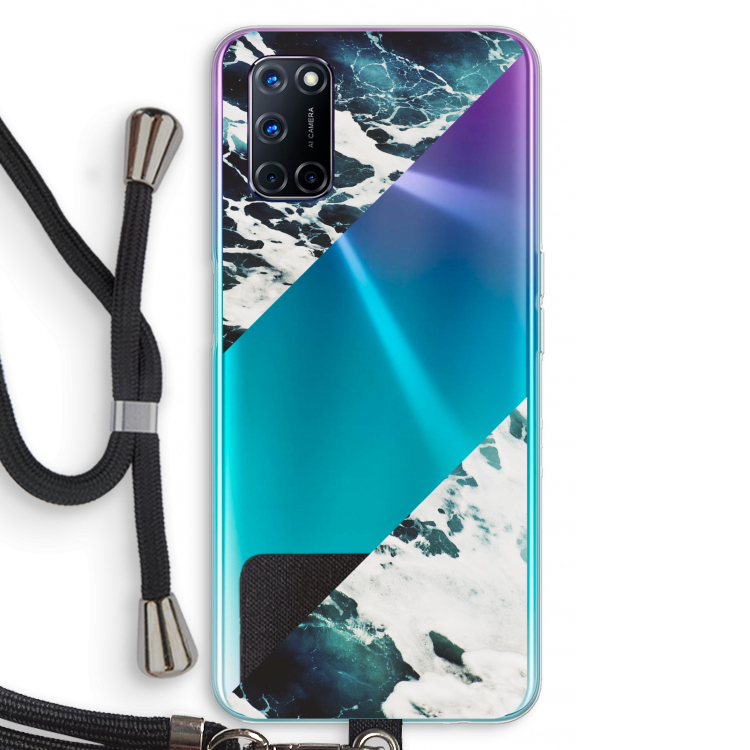 Golven: Oppo A92 Transparant Hoesje met koord