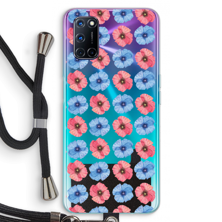 Klaproosjes: Oppo A92 Transparant Hoesje met koord