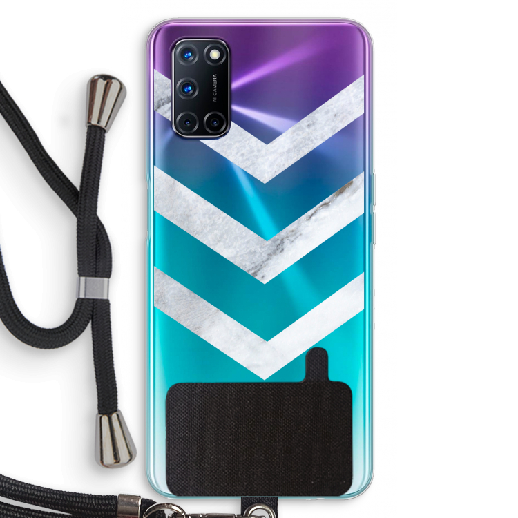 Marmeren pijlen: Oppo A92 Transparant Hoesje met koord