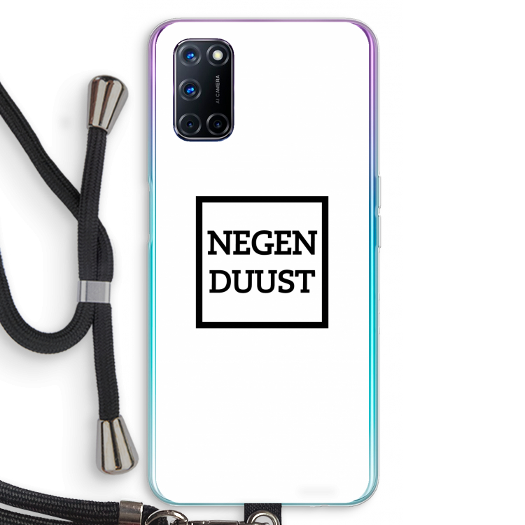 Negenduust vierkant: Oppo A92 Transparant Hoesje met koord