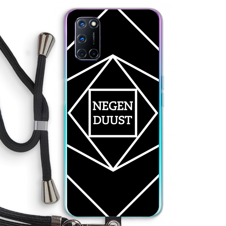 Negenduust geometrisch: Oppo A92 Transparant Hoesje met koord