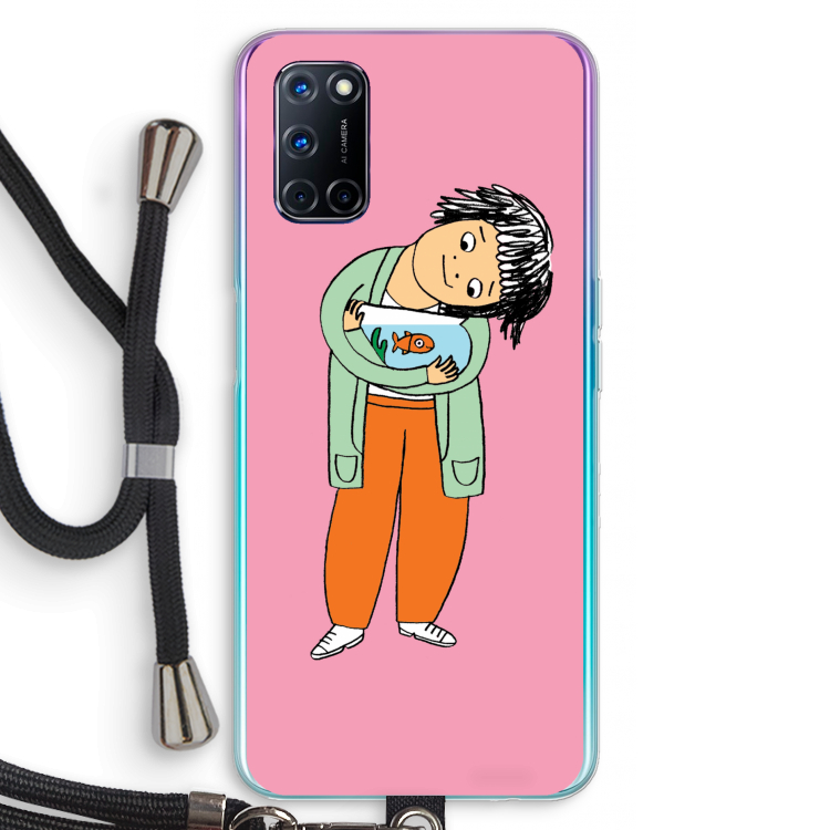Visknuffel: Oppo A92 Transparant Hoesje met koord