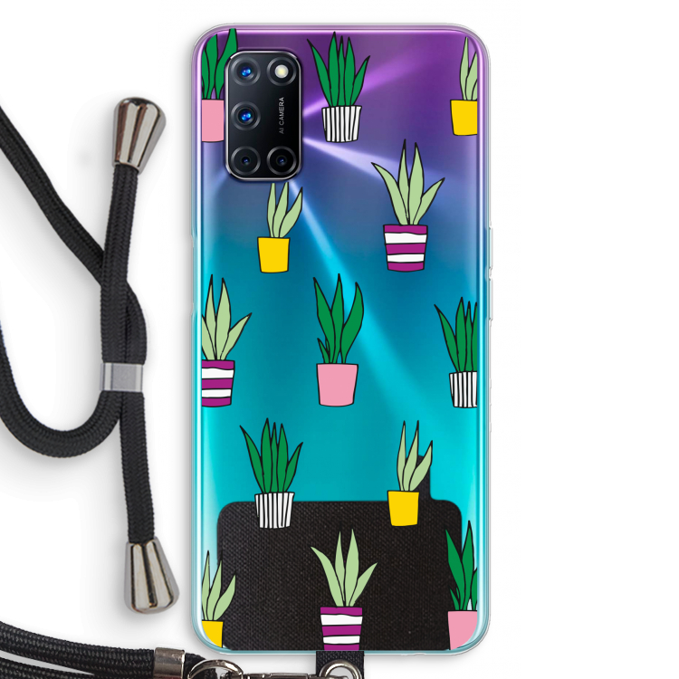 Sanseveria: Oppo A92 Transparant Hoesje met koord