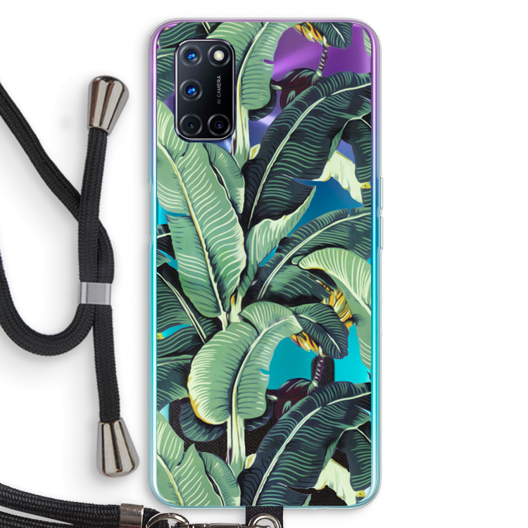 Bananenbladeren: Oppo A92 Transparant Hoesje met koord