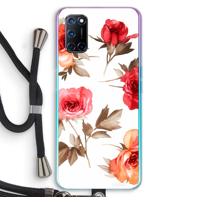 Roosjes: Oppo A92 Transparant Hoesje met koord