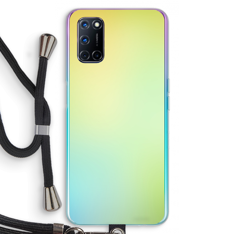 Minty mist pastel: Oppo A92 Transparant Hoesje met koord