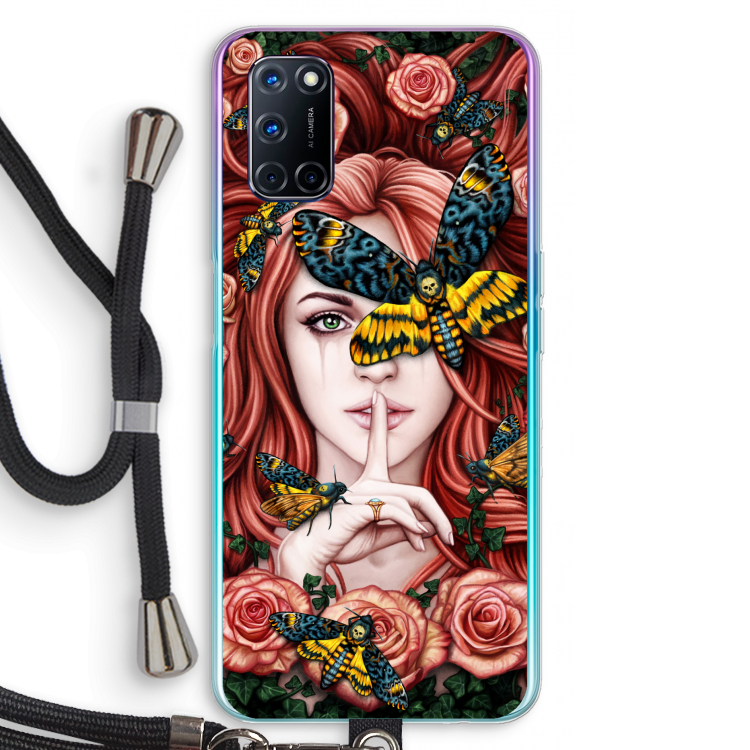 Lady Moth: Oppo A92 Transparant Hoesje met koord