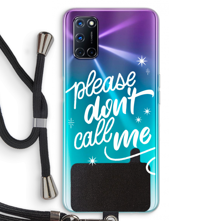 Don't call: Oppo A92 Transparant Hoesje met koord