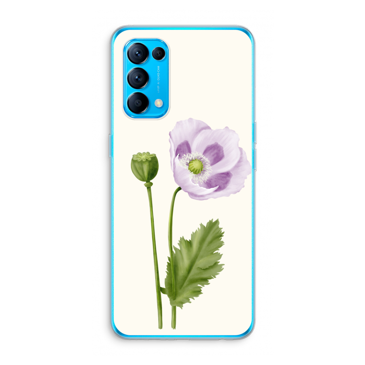 Purple poppy: Oppo Find X3 Lite Transparant Hoesje