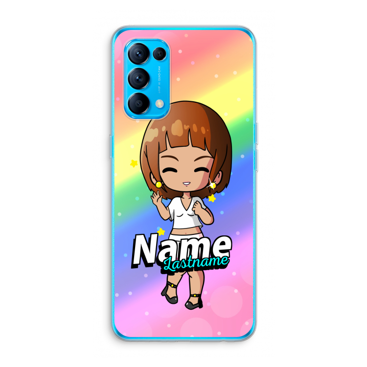 Chibi Maker vrouw: Oppo Find X3 Lite Transparant Hoesje