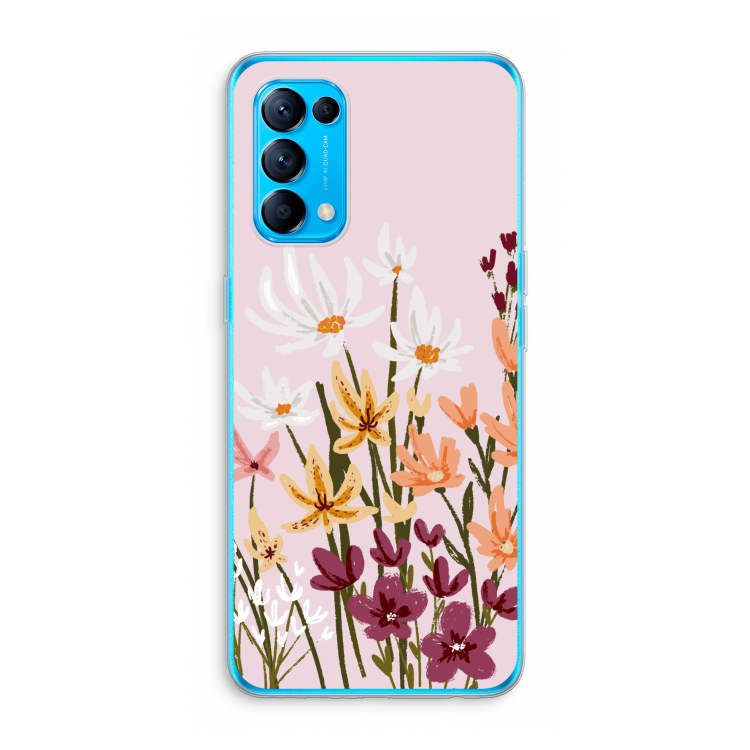 Painted wildflowers: Oppo Find X3 Lite Transparant Hoesje