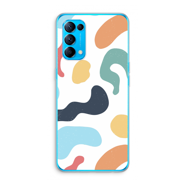 Memphis Shapes Blue: Oppo Find X3 Lite Transparant Hoesje