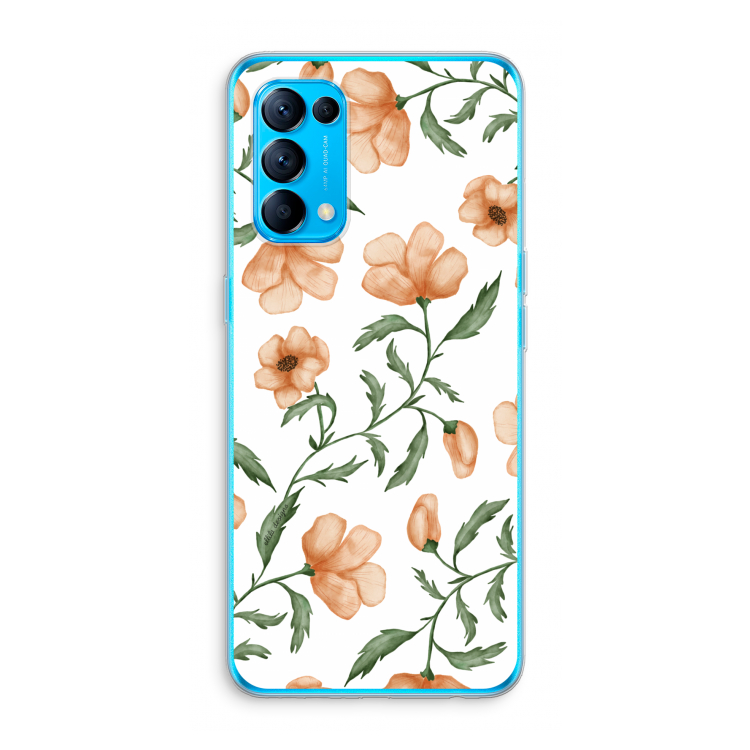 Peachy flowers: Oppo Find X3 Lite Transparant Hoesje