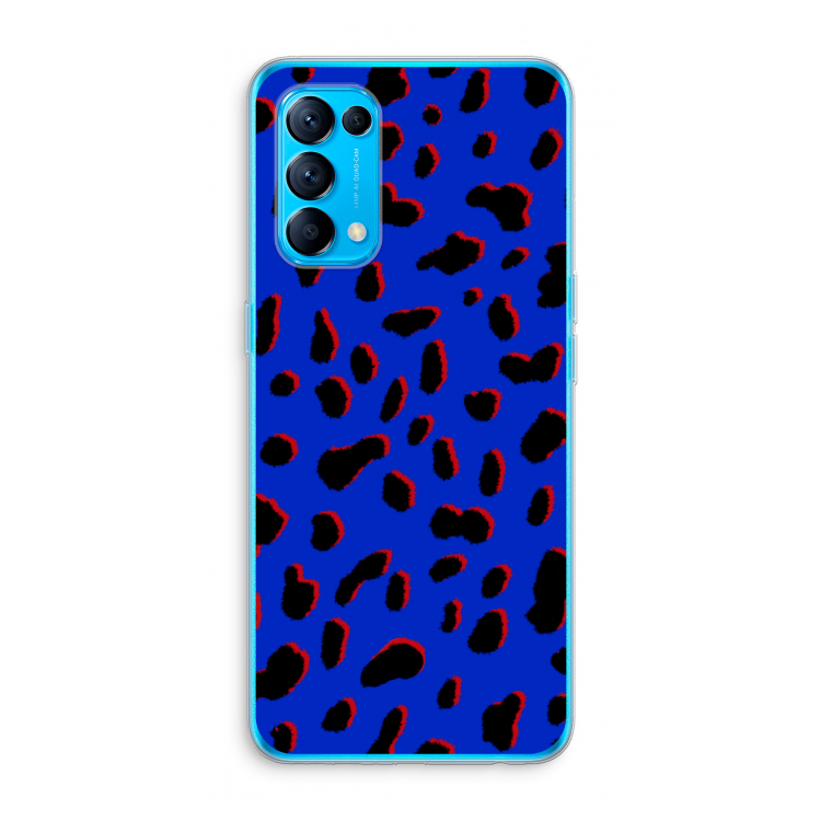 Blue Leopard: Oppo Find X3 Lite Transparant Hoesje