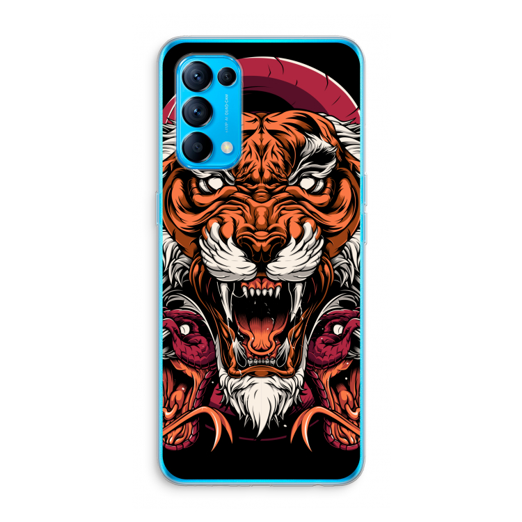 Tiger and Rattlesnakes: Oppo Find X3 Lite Transparant Hoesje