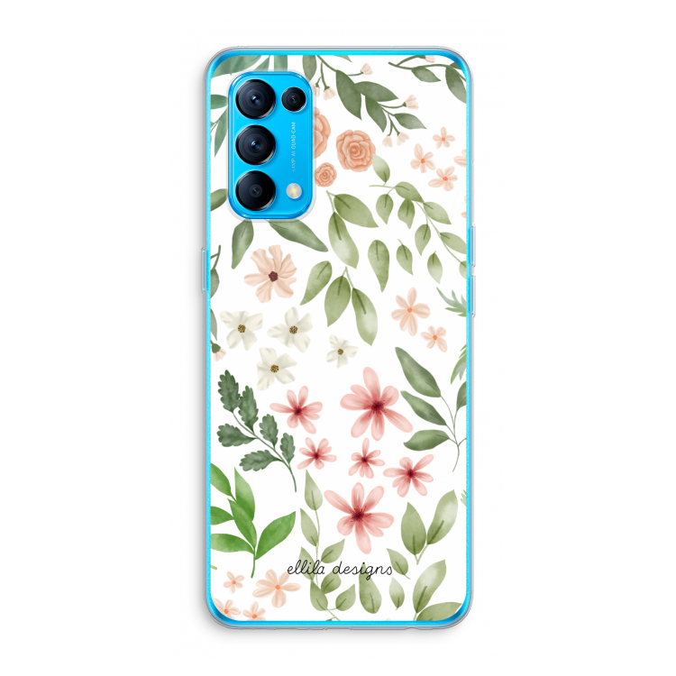 Botanical sweet flower heaven: Oppo Find X3 Lite Transparant Hoesje