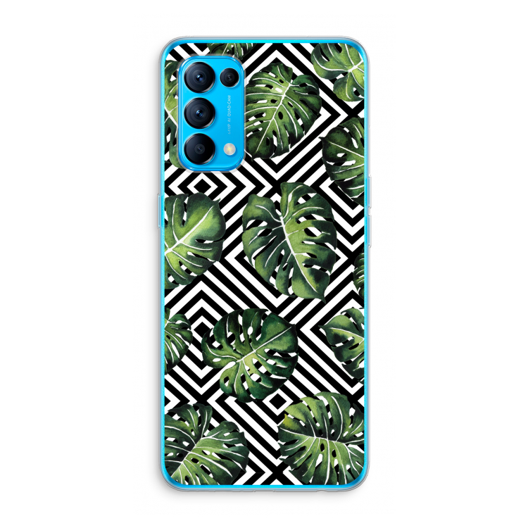 Geometrische jungle: Oppo Find X3 Lite Transparant Hoesje