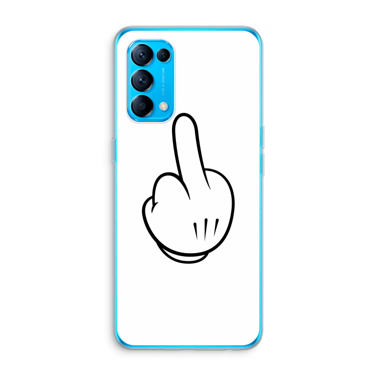 Middle finger white: Oppo Find X3 Lite Transparant Hoesje