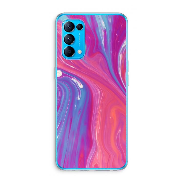 Paarse stroom: Oppo Find X3 Lite Transparant Hoesje