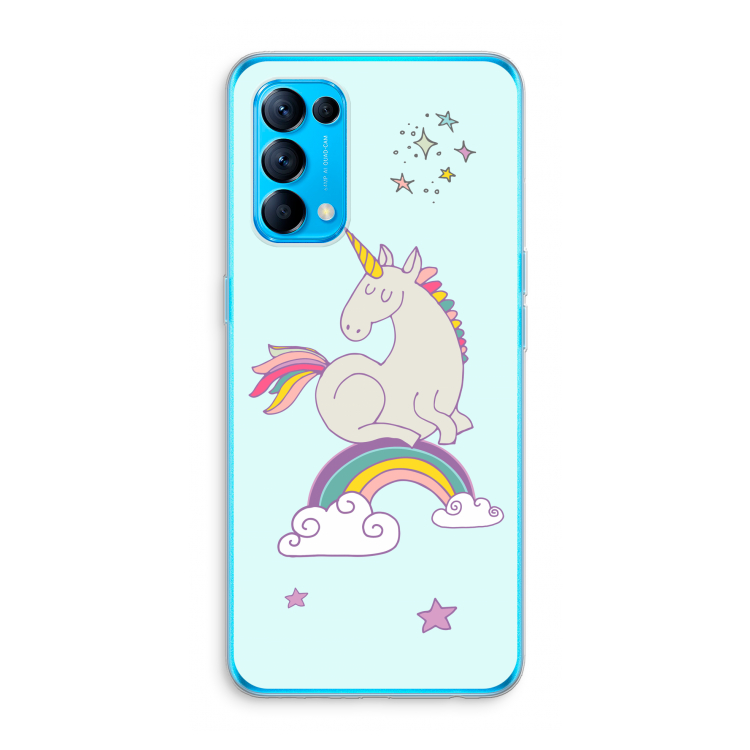 Regenboog eenhoorn: Oppo Find X3 Lite Transparant Hoesje