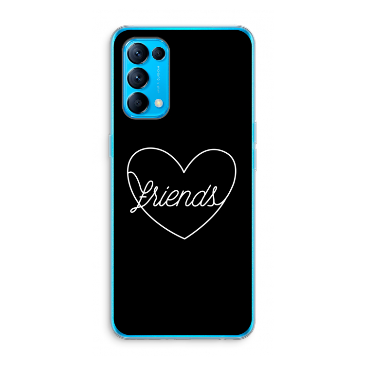 Friends heart black: Oppo Find X3 Lite Transparant Hoesje