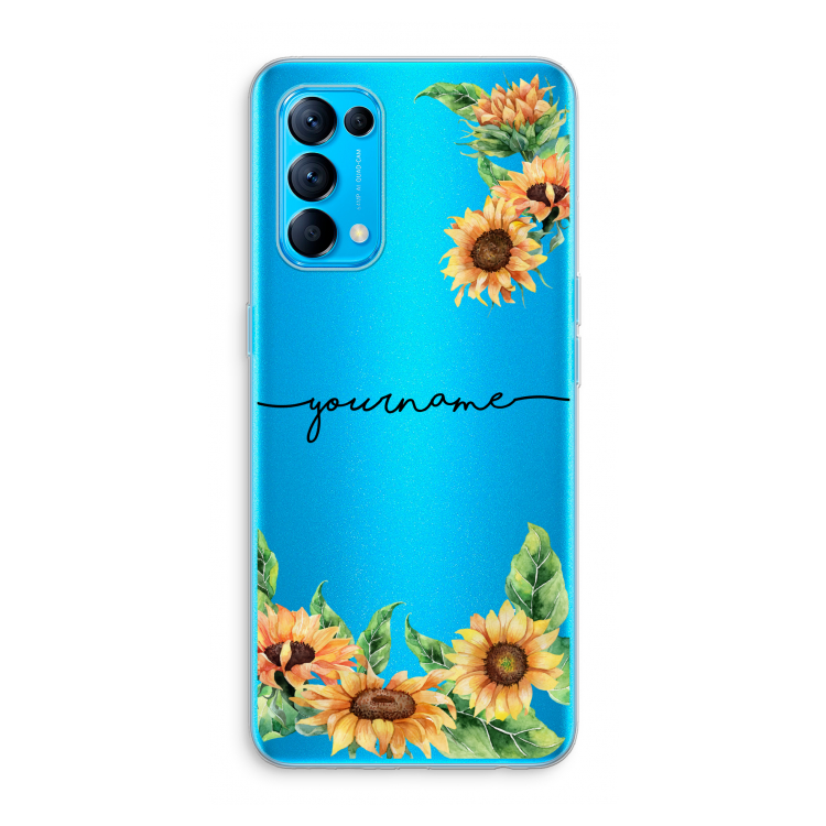 Zonnebloemen: Oppo Find X3 Lite Transparant Hoesje