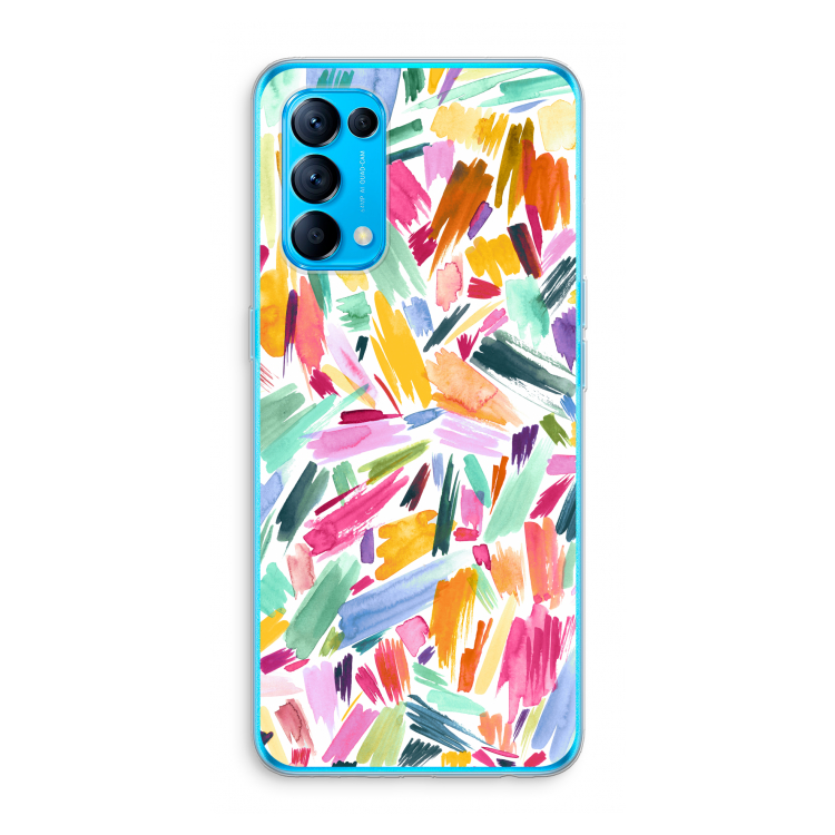 Watercolor Brushstrokes: Oppo Find X3 Lite Transparant Hoesje