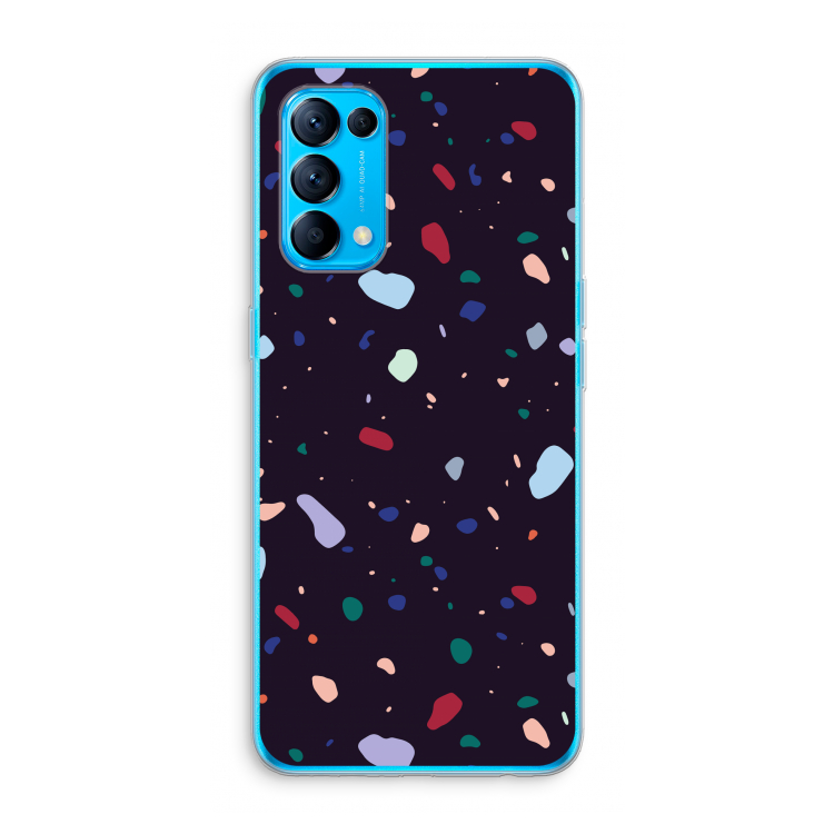 Dark Rounded Terrazzo: Oppo Find X3 Lite Transparant Hoesje