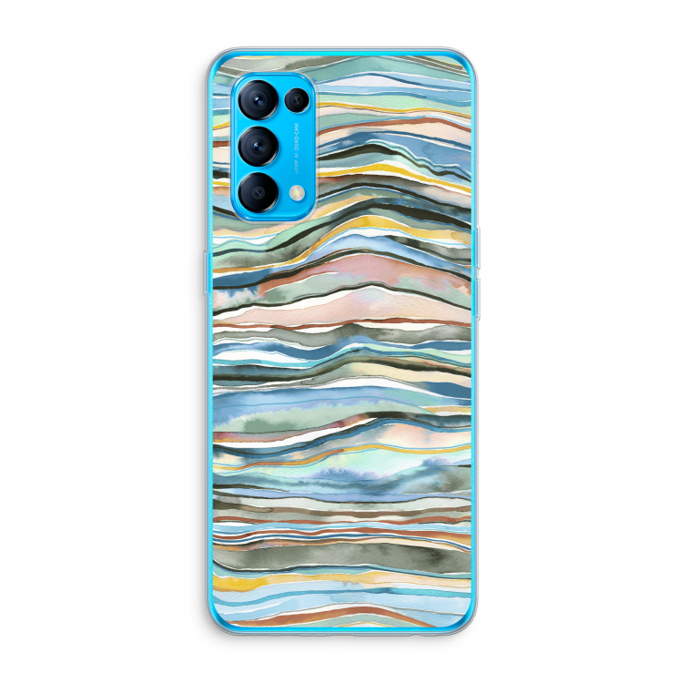 Watercolor Agate: Oppo Find X3 Lite Transparant Hoesje